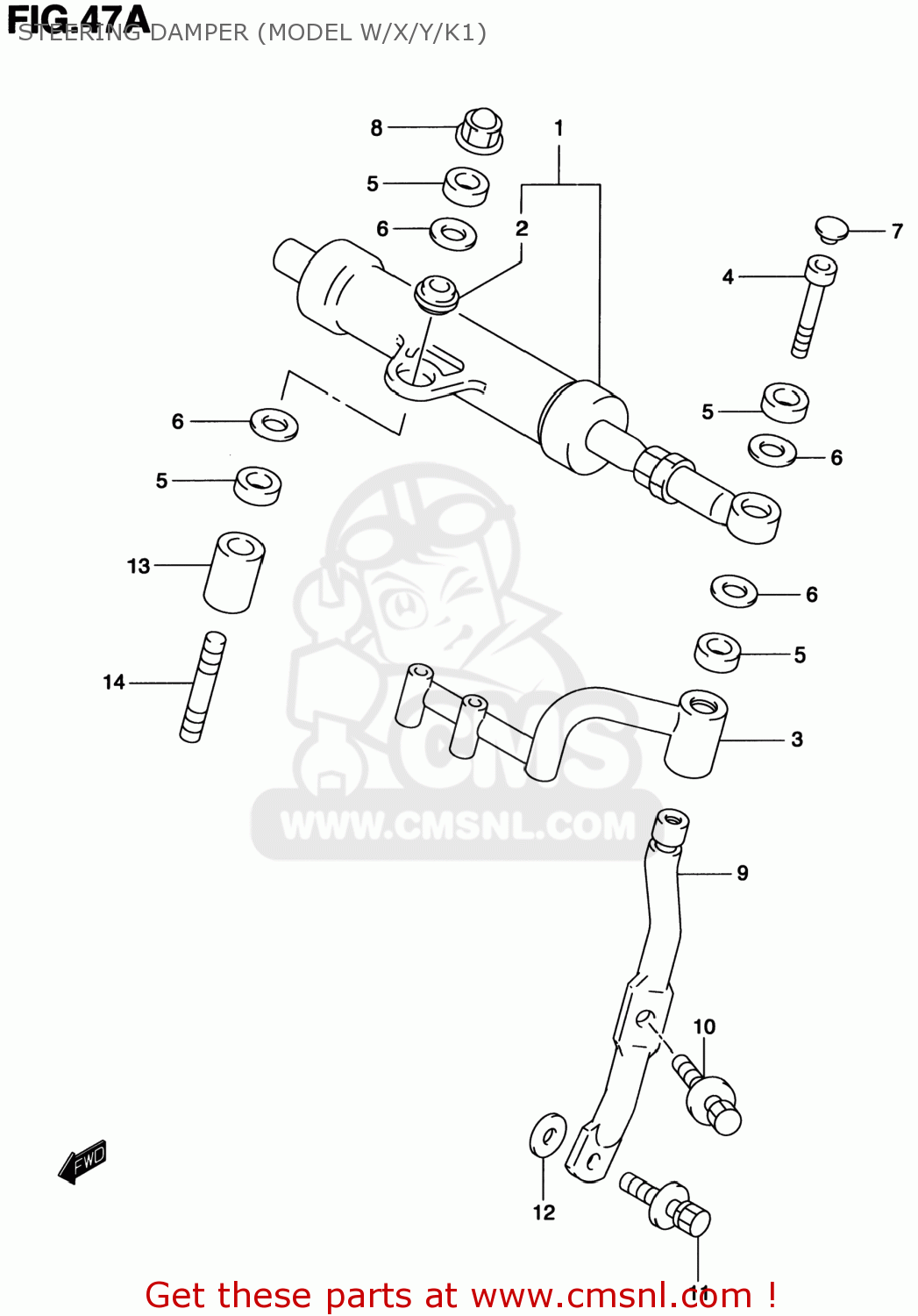 STEERING DAMPER (MODEL W/X/Y/K1) TL1000S 1999 (X) USA (E03)