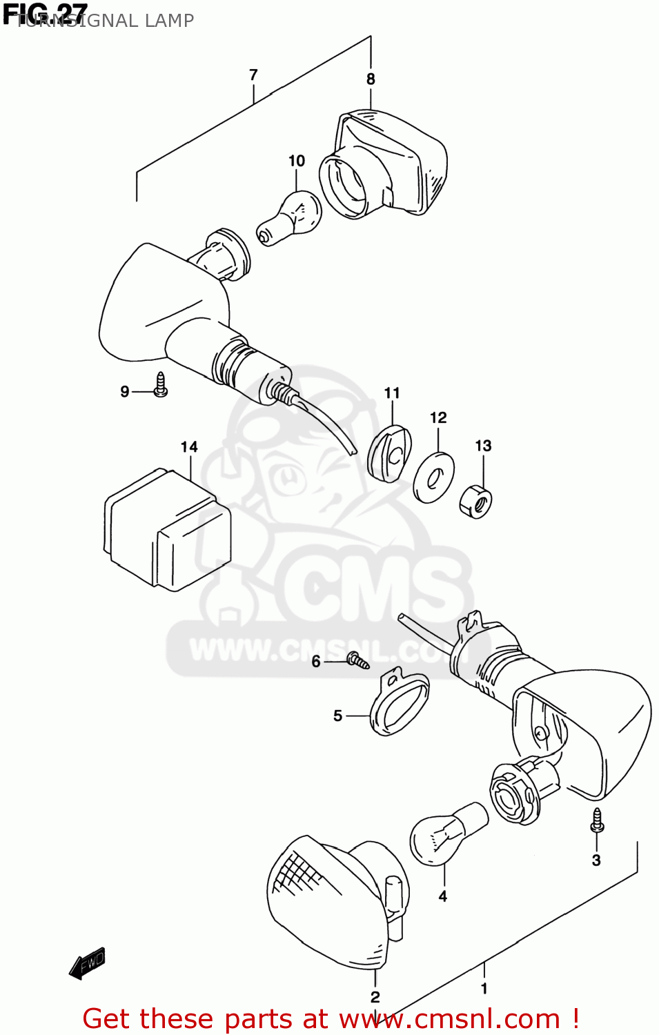 TURNSIGNAL LAMP TL1000S 1999 (X) USA (E03)