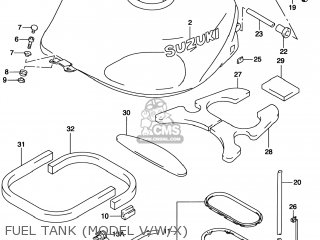FUEL TANK (MODEL V/W/X) - TL1000S 1999 (X) USA (E03)
