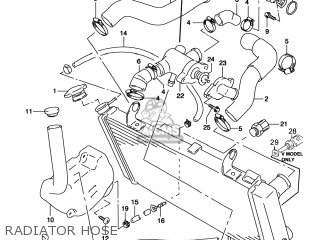 RADIATOR HOSE - TL1000S 1999 (X) USA (E03)