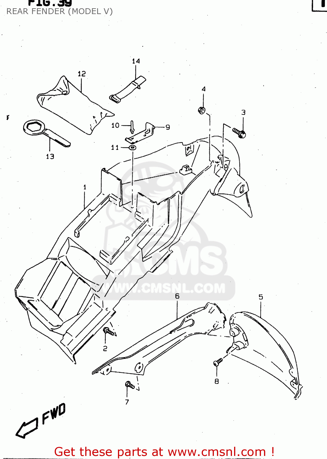 REAR FENDER (MODEL V) TL1000S 2000 (Y)
