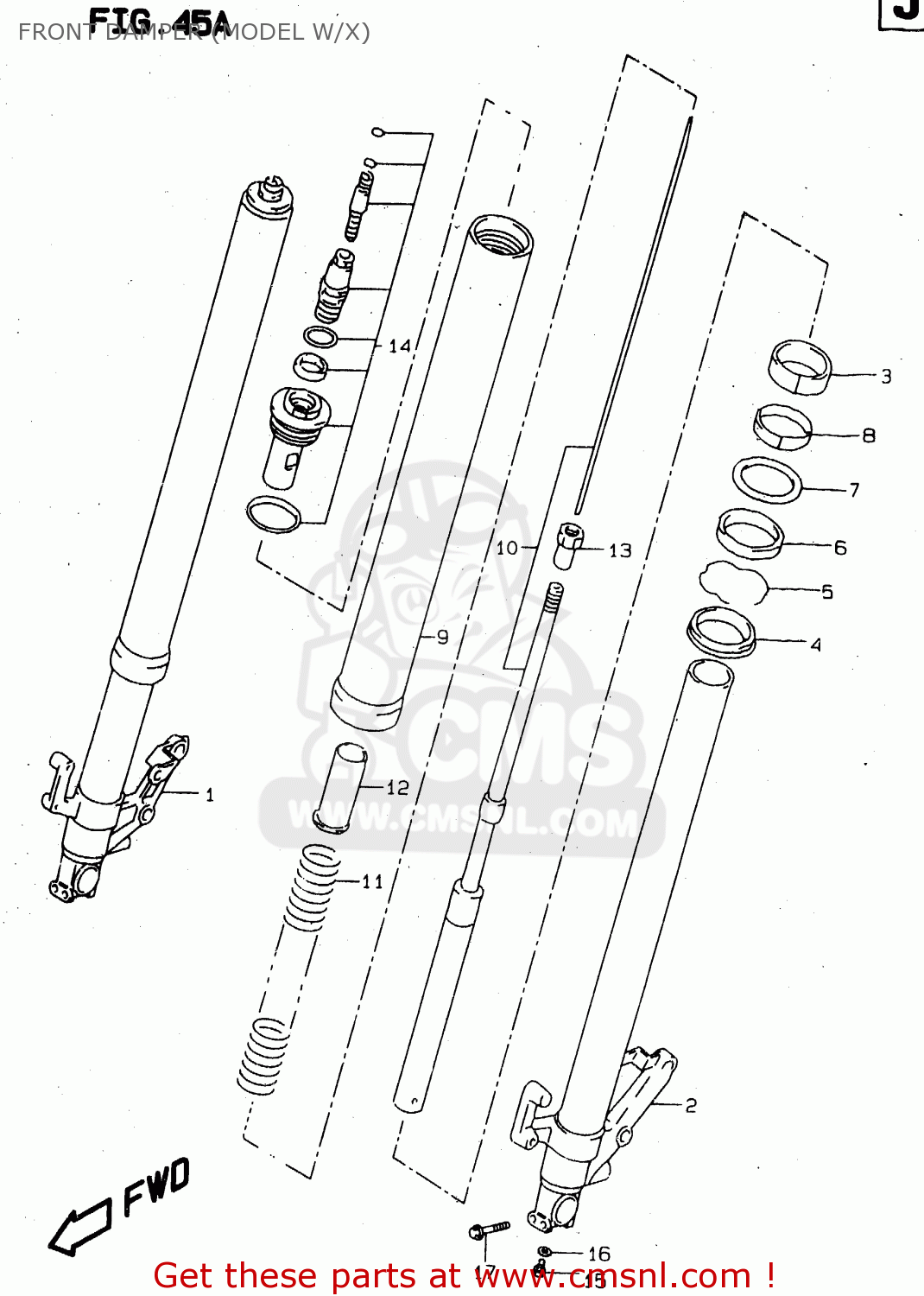FRONT DAMPER (MODEL W/X) TL1000S 2000 (Y)