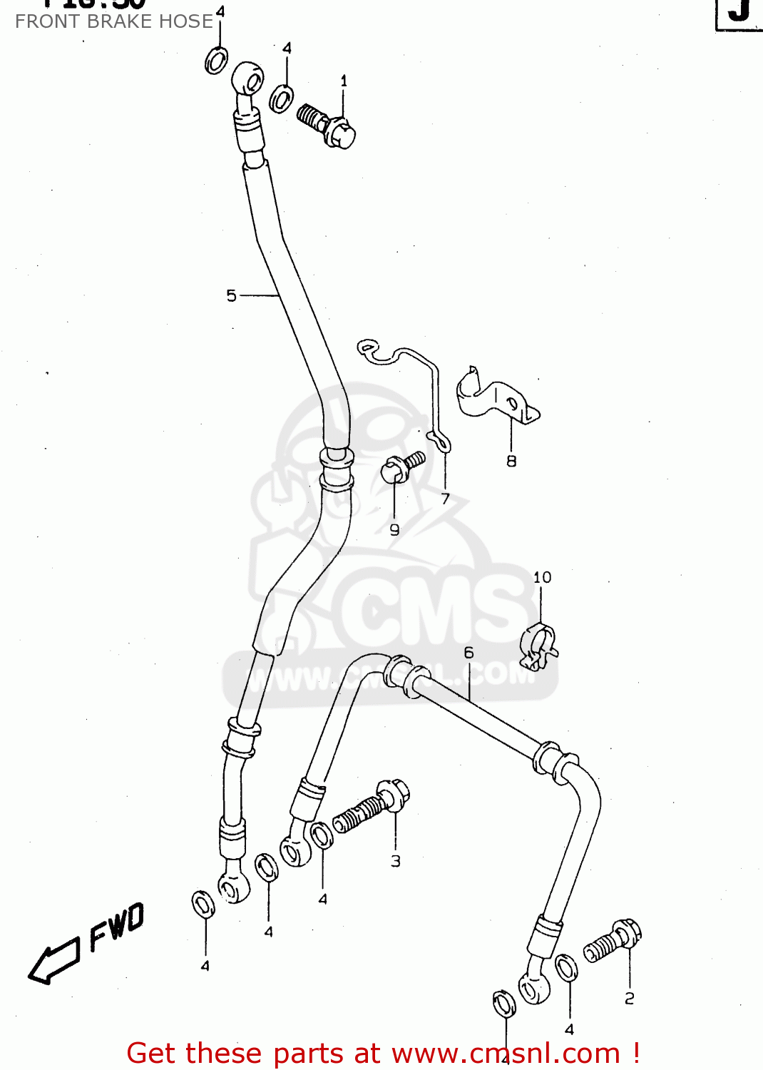 FRONT BRAKE HOSE TL1000S 2000 (Y)