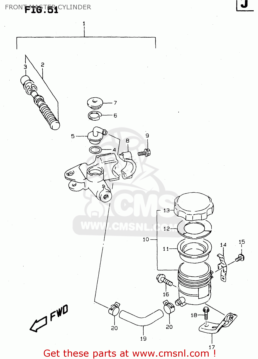 FRONT MASTER CYLINDER TL1000S 2000 (Y)