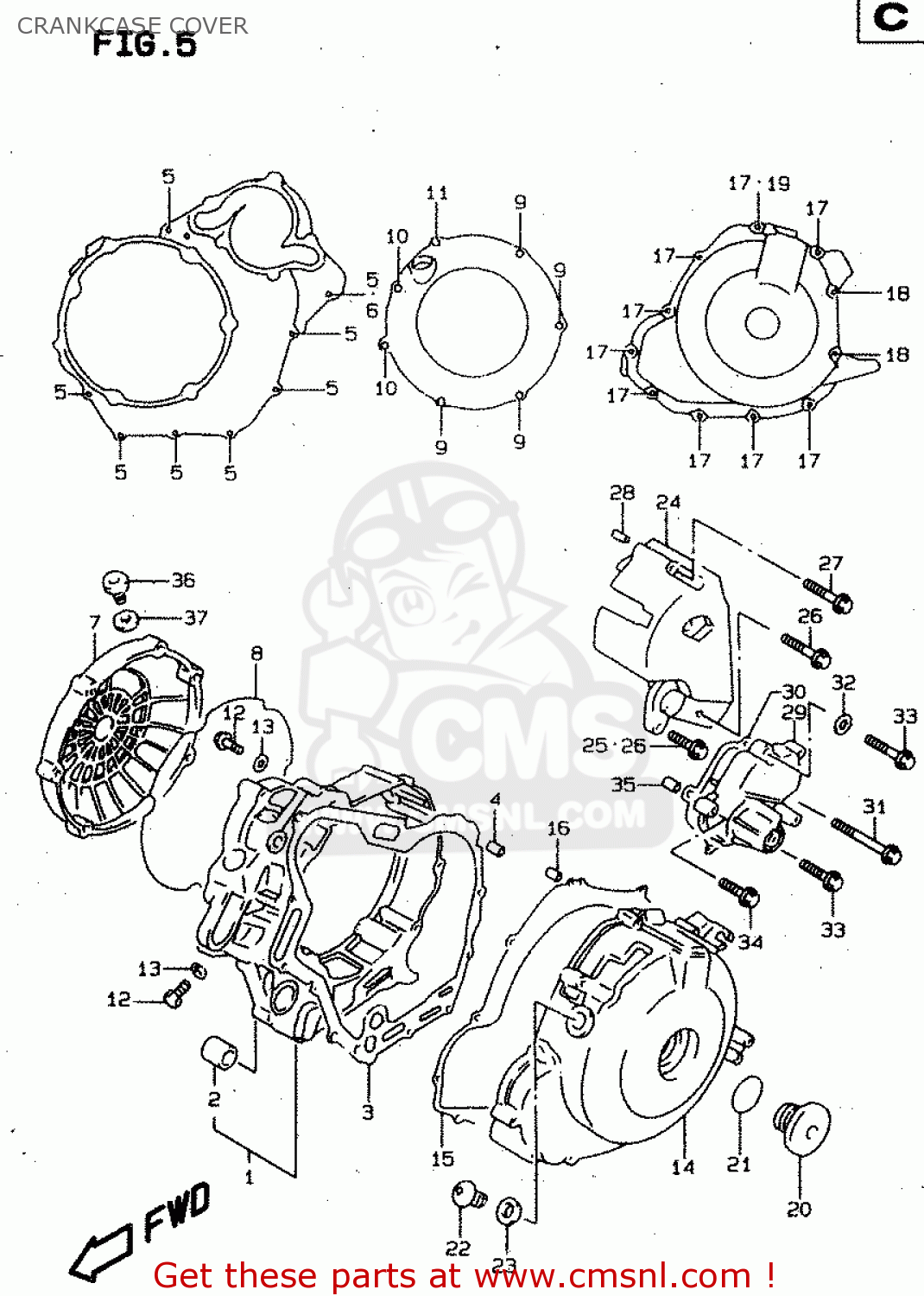 CRANKCASE COVER TL1000S 2000 (Y)