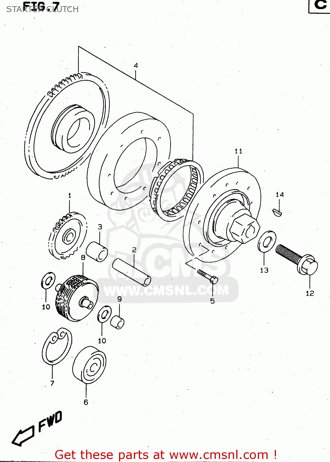 STARTER CLUTCH TL1000S 2000 (Y)