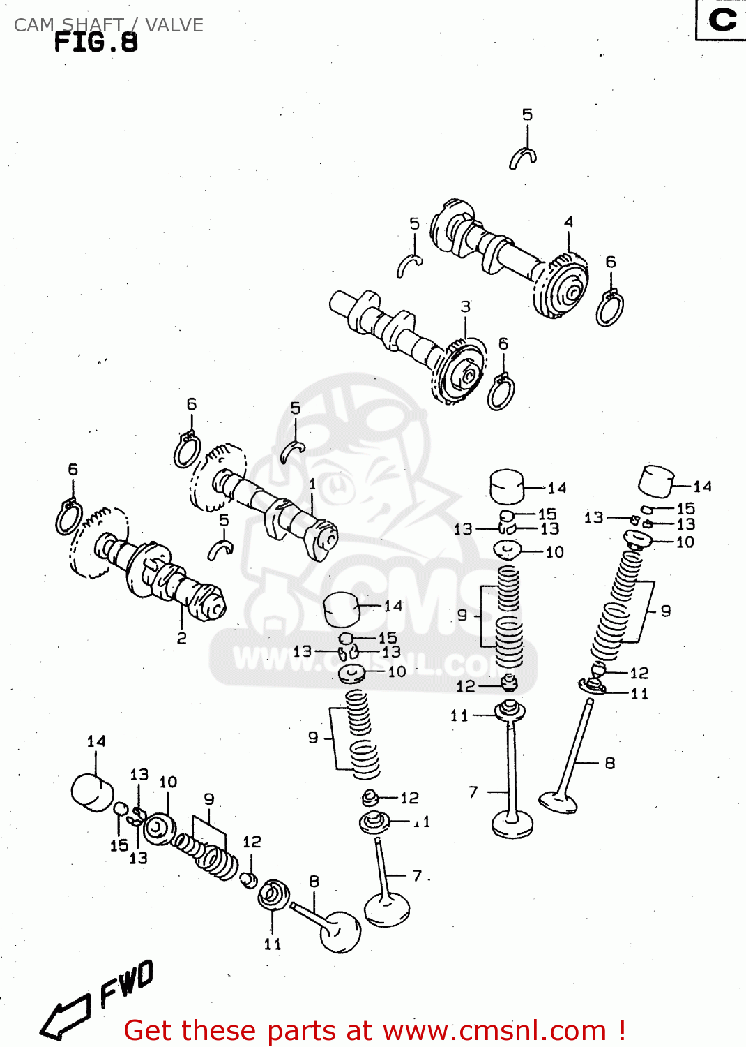 CAM SHAFT / VALVE TL1000S 2000 (Y)