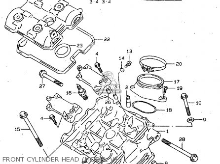 FRONT CYLINDER HEAD (MODEL V) - TL1000S 2000 (Y)