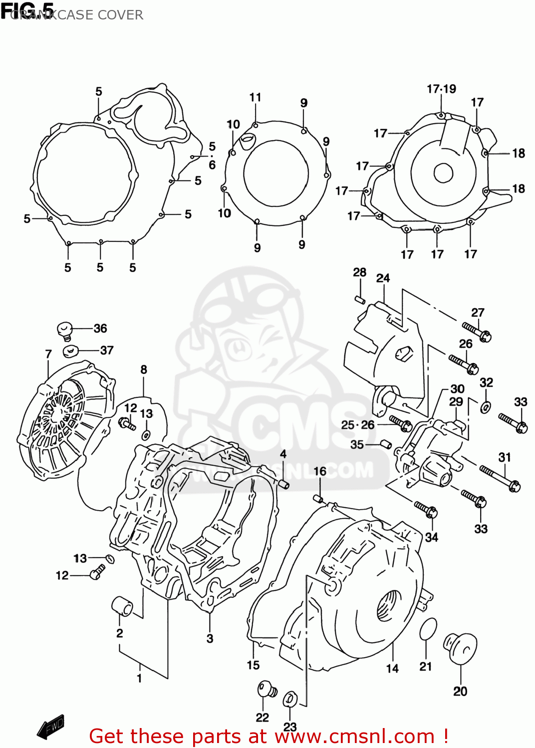 CRANKCASE COVER TL1000S 2001 (K1) USA (E03)