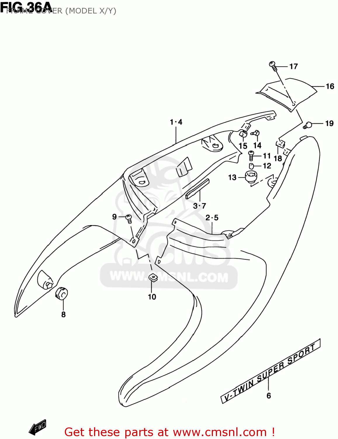 FRAME COVER (MODEL X/Y) TL1000S 2001 (K1) USA (E03)