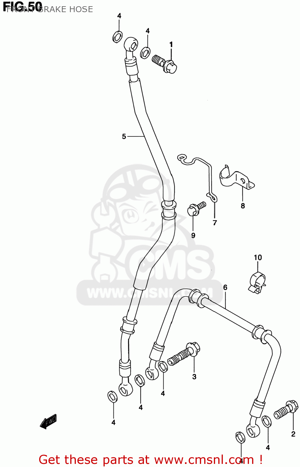 FRONT BRAKE HOSE TL1000S 2001 (K1) USA (E03)