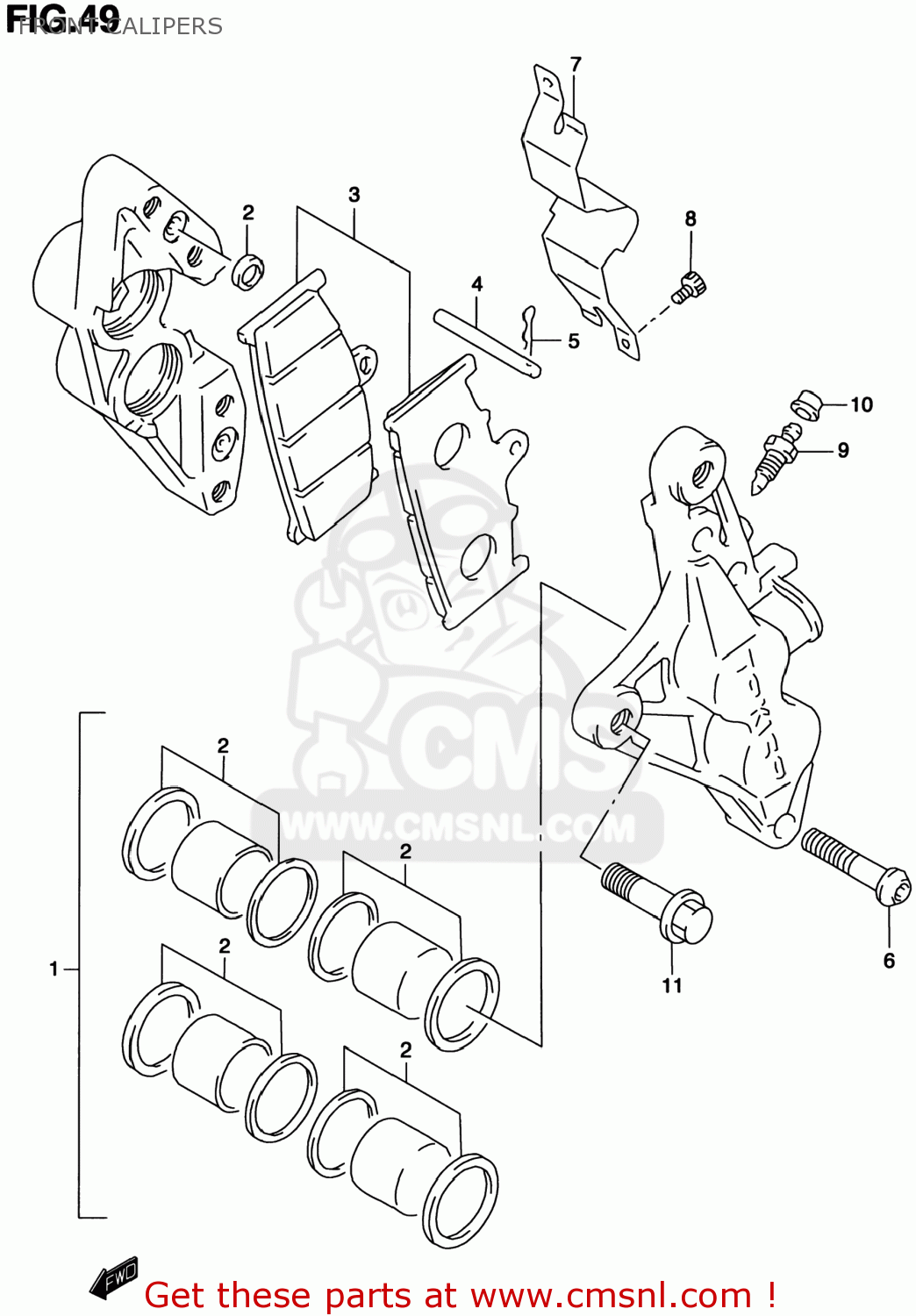 FRONT CALIPERS TL1000S 2001 (K1) USA (E03)