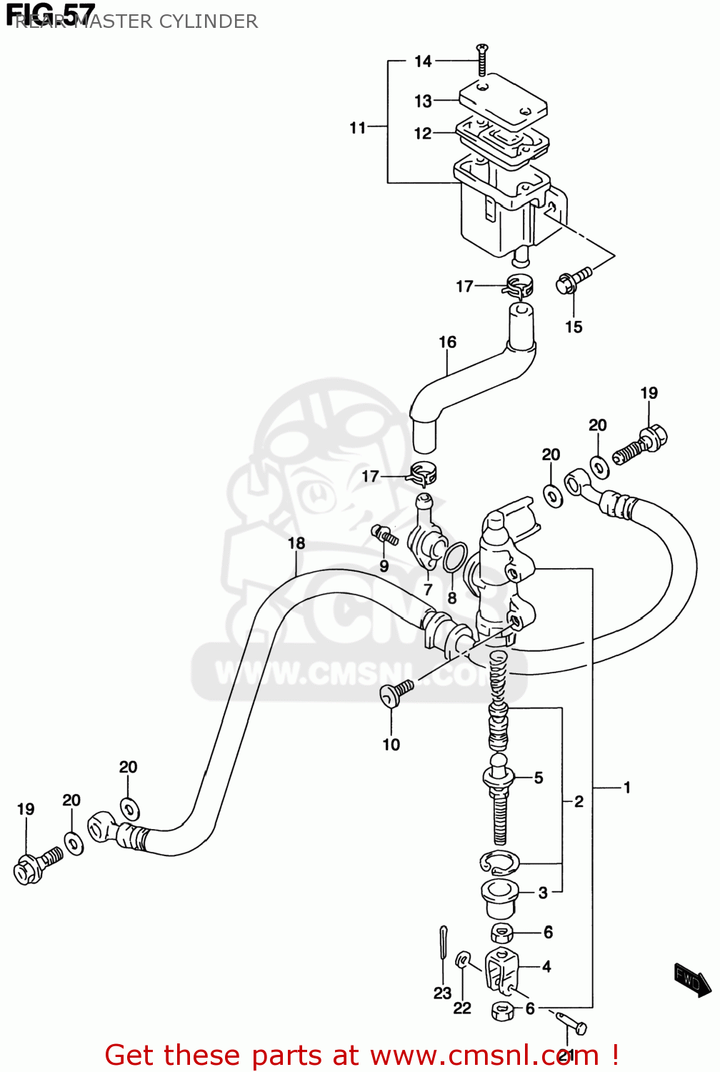 REAR MASTER CYLINDER TL1000S 2001 (K1) USA (E03)