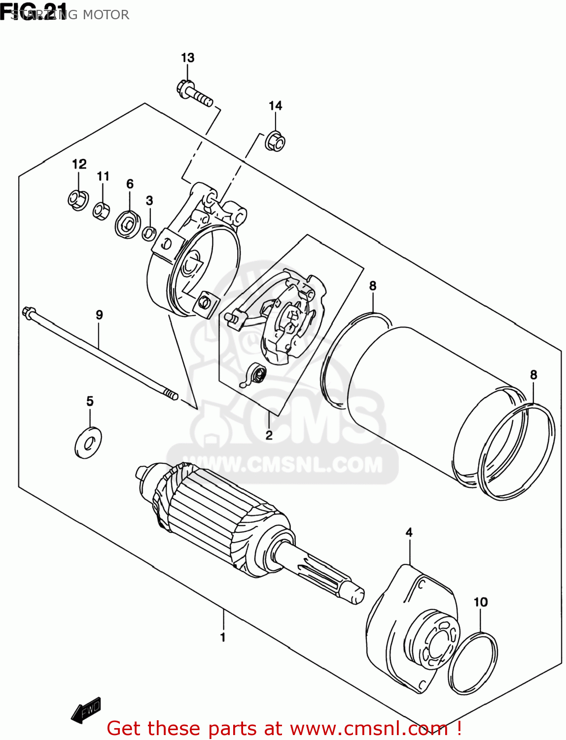 STARTING MOTOR TL1000S 2001 (K1) USA (E03)