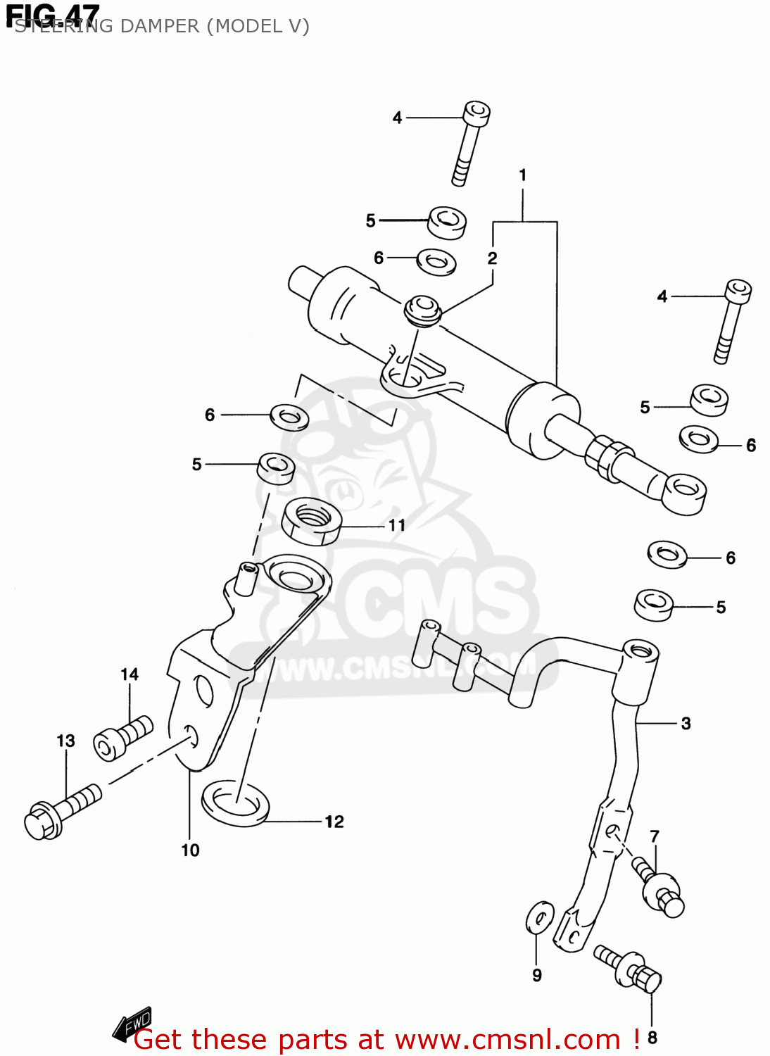 STEERING DAMPER (MODEL V) TL1000S 2001 (K1) USA (E03)