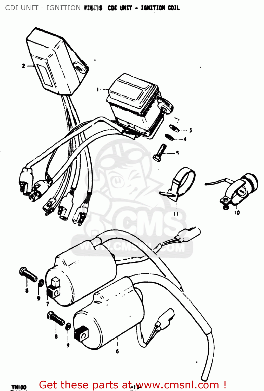 CDI UNIT - IGNITION COIL TM100 1974 (L) USA (E03)