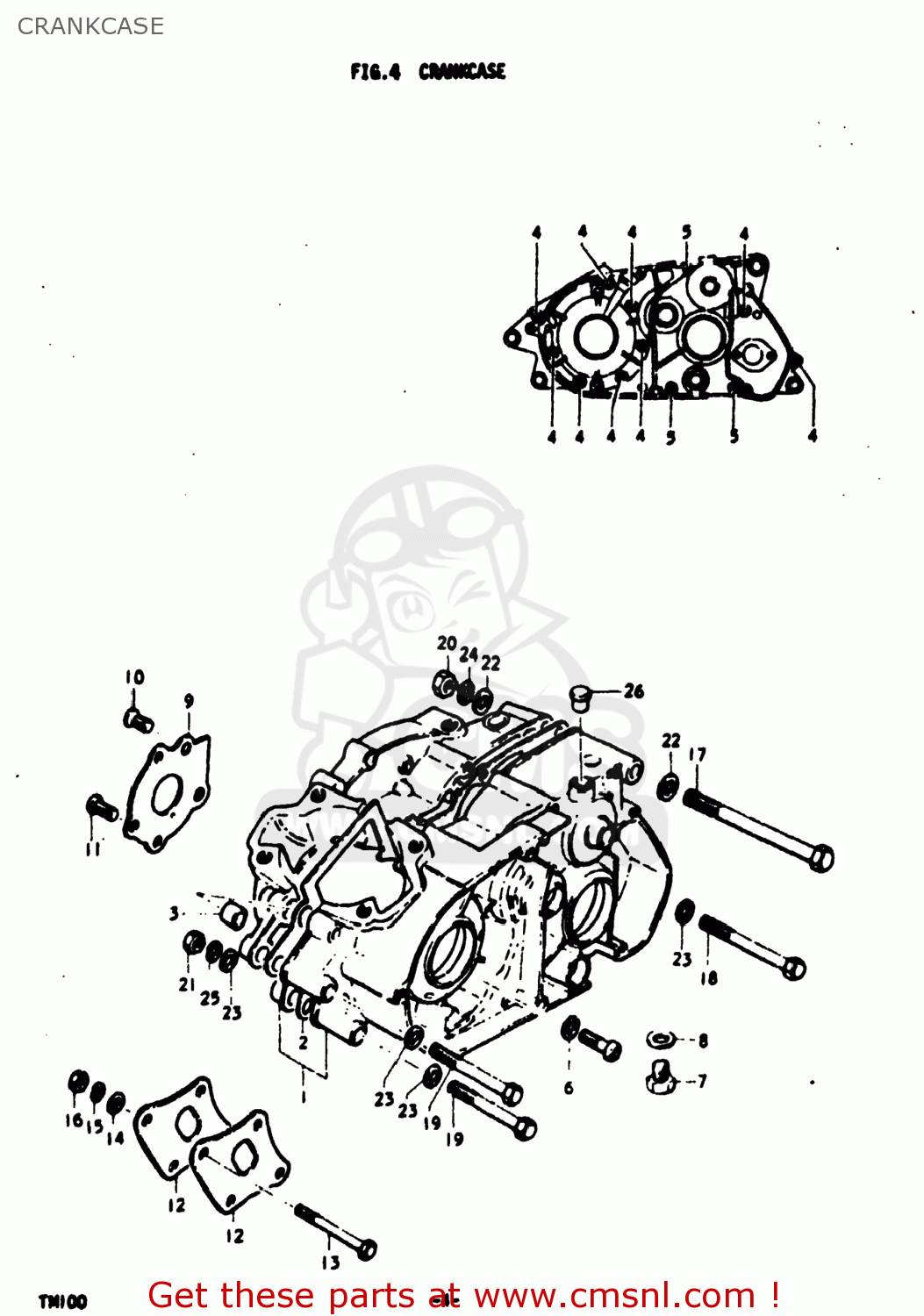 CRANKCASE TM100 1974 (L) USA (E03)