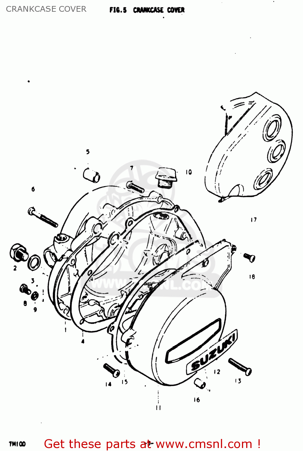 CRANKCASE COVER TM100 1974 (L) USA (E03)