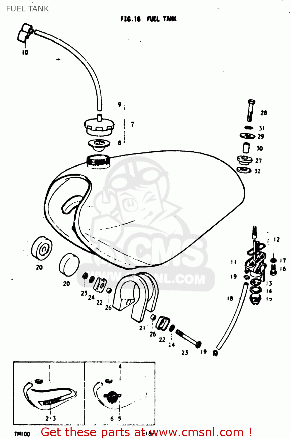 FUEL TANK TM100 1974 (L) USA (E03)