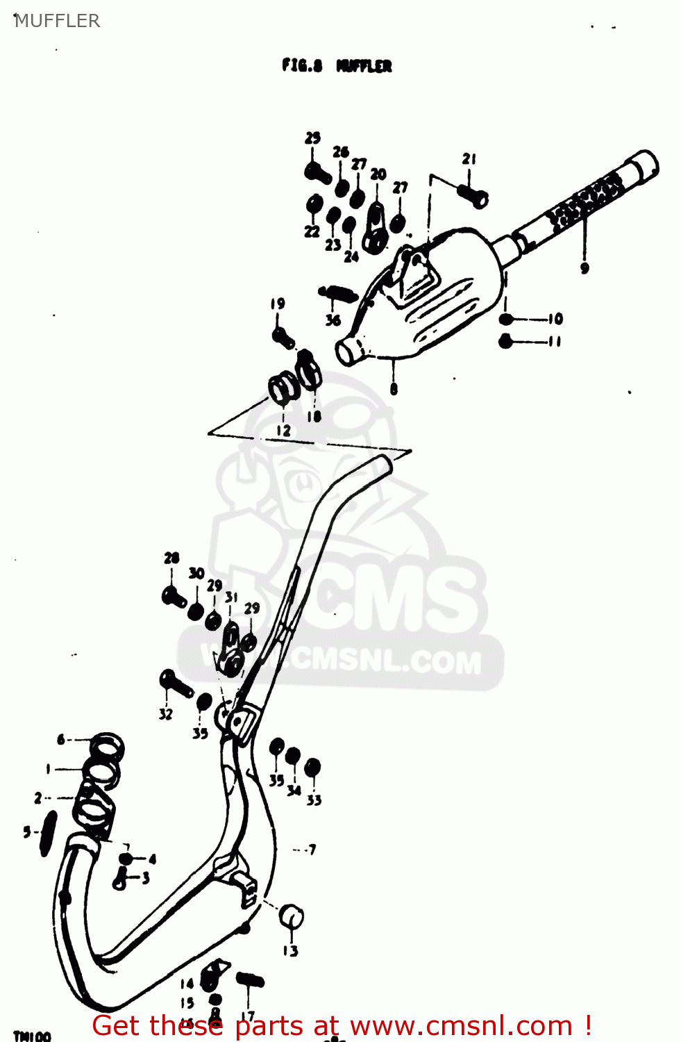 MUFFLER TM100 1974 (L) USA (E03)