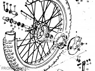 FRONT WHEEL - TM100 1974 (L) USA (E03)