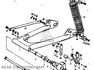REAR SWINGING ARM - TM125 1973 (K) USA (E03)