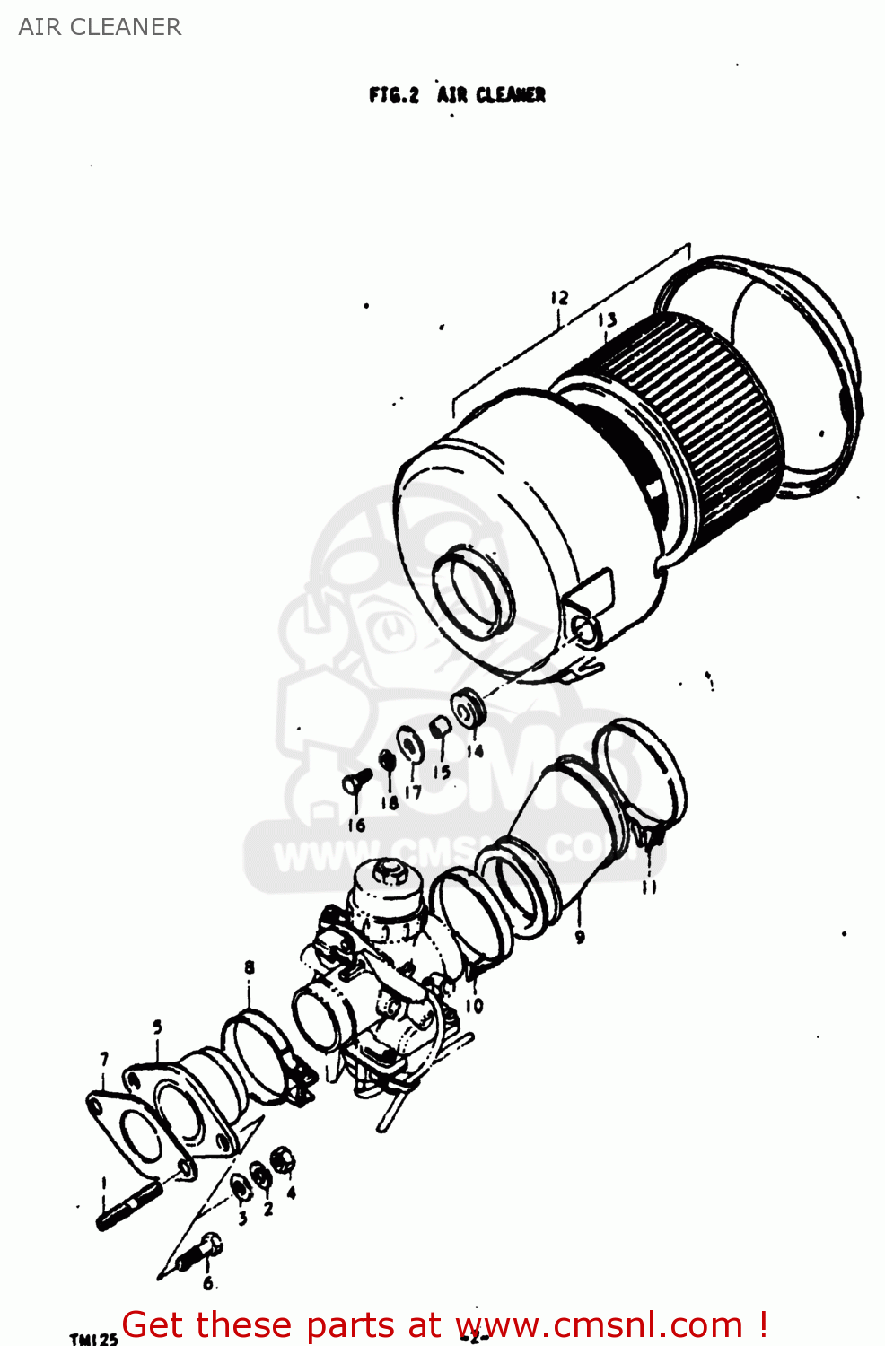 AIR CLEANER TM125 1975 (M) USA (E03)