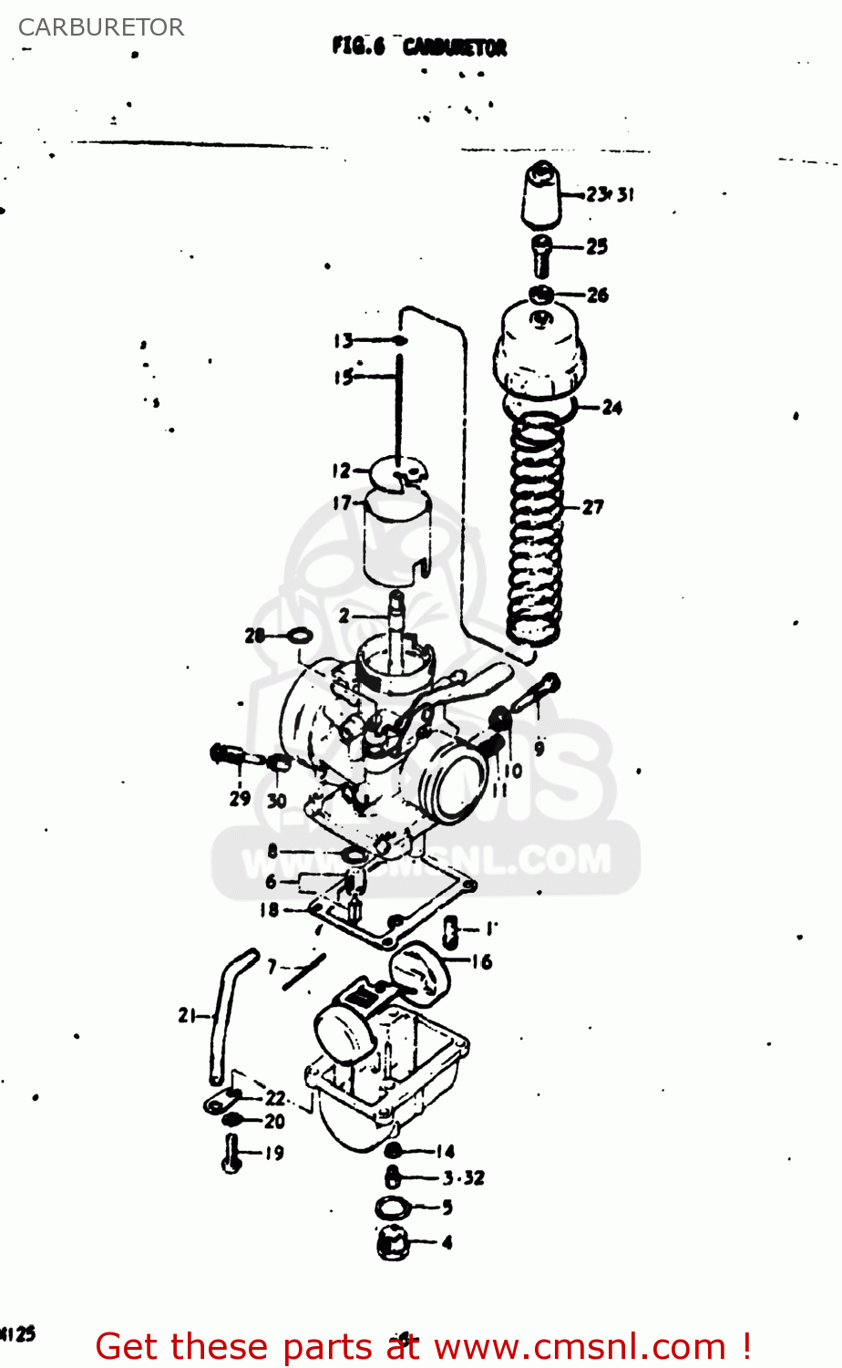 CARBURETOR TM125 1975 (M) USA (E03)