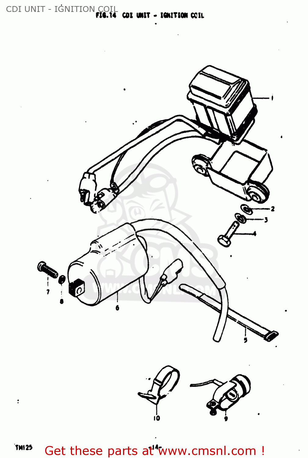 CDI UNIT - IGNITION COIL TM125 1975 (M) USA (E03)