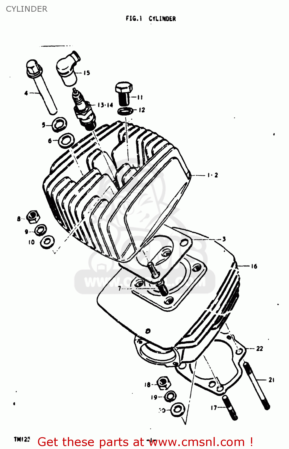 CYLINDER TM125 1975 (M) USA (E03)