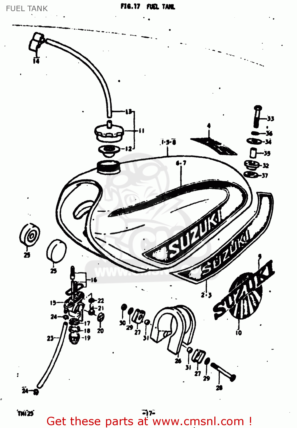 FUEL TANK TM125 1975 (M) USA (E03)