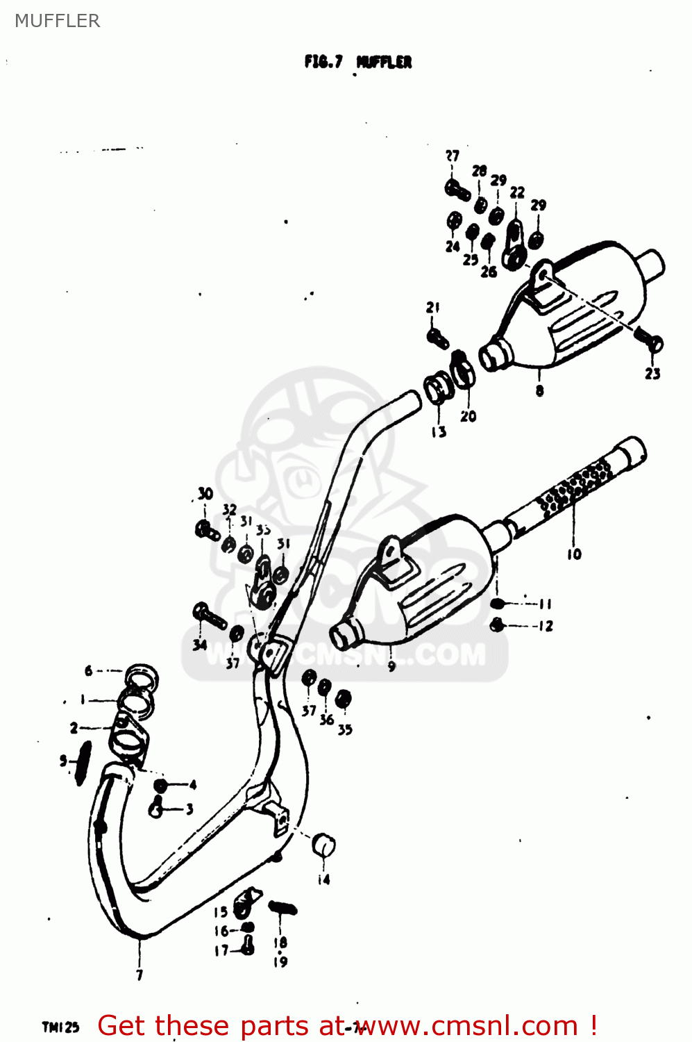 MUFFLER TM125 1975 (M) USA (E03)