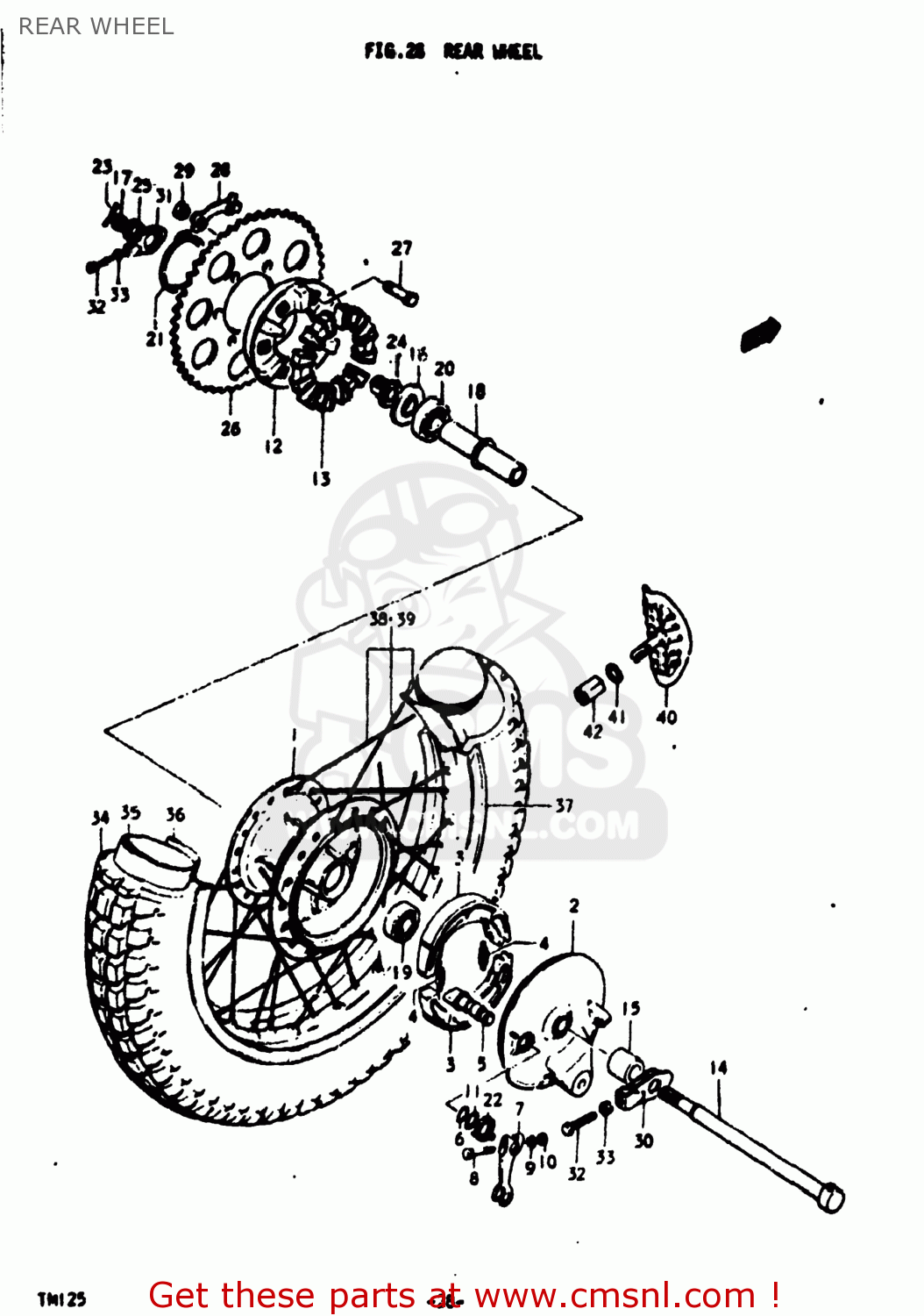 REAR WHEEL TM125 1975 (M) USA (E03)