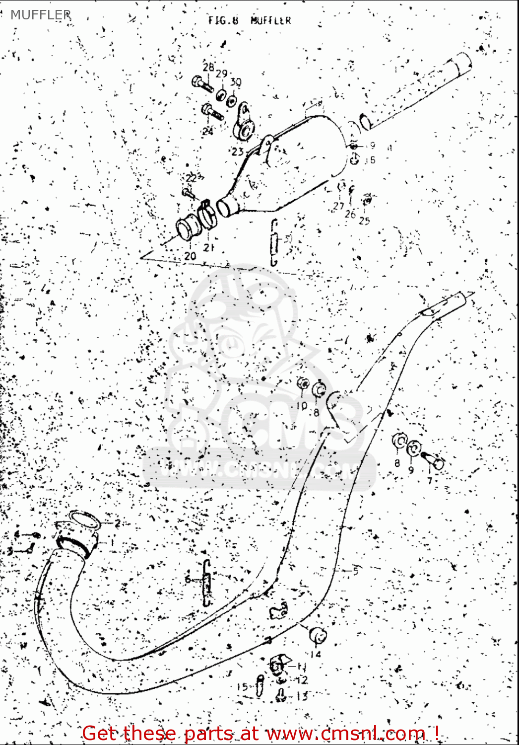 MUFFLER TM250 1972 1973 1974 1975 (J) (K) (L) (M) USA (E03)