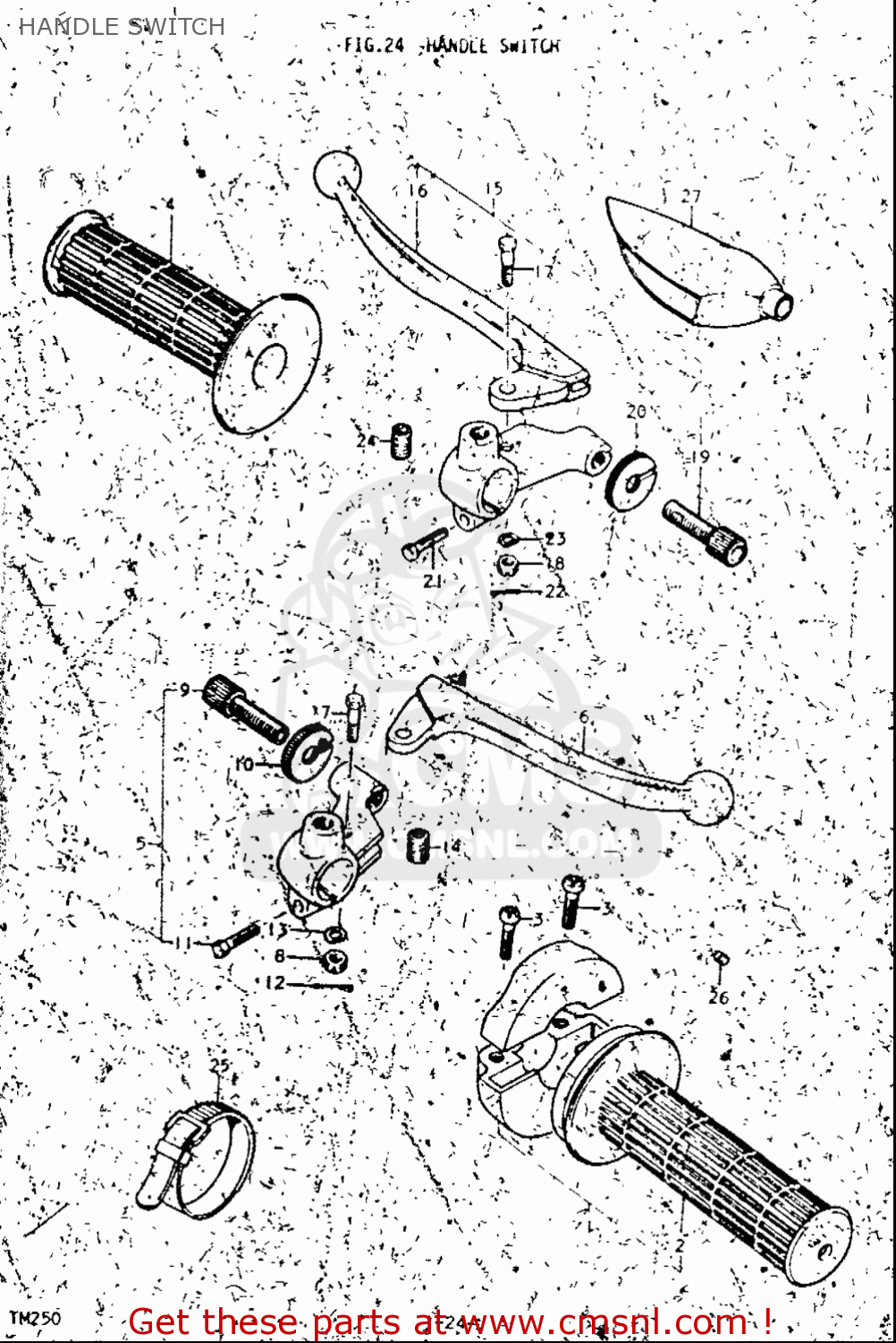 HANDLE SWITCH TM250 1972 1973 1974 1975 (J) (K) (L) (M) USA (E03)