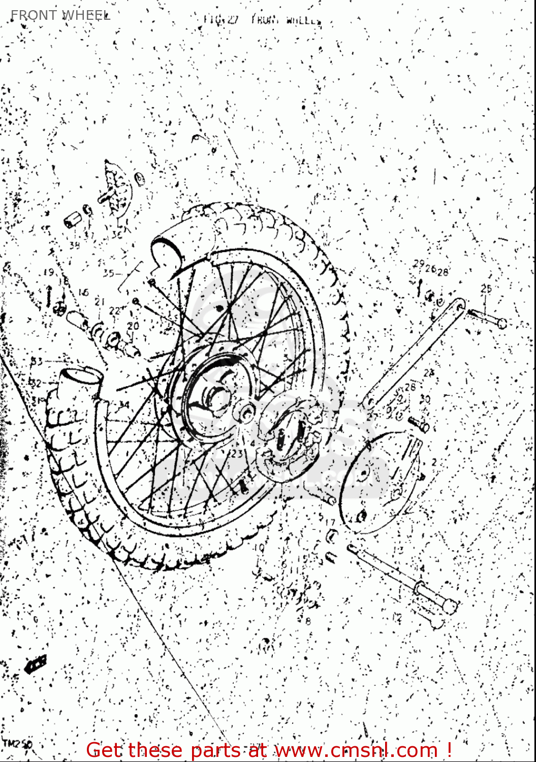 FRONT WHEEL TM250 1972 1973 1974 1975 (J) (K) (L) (M) USA (E03)