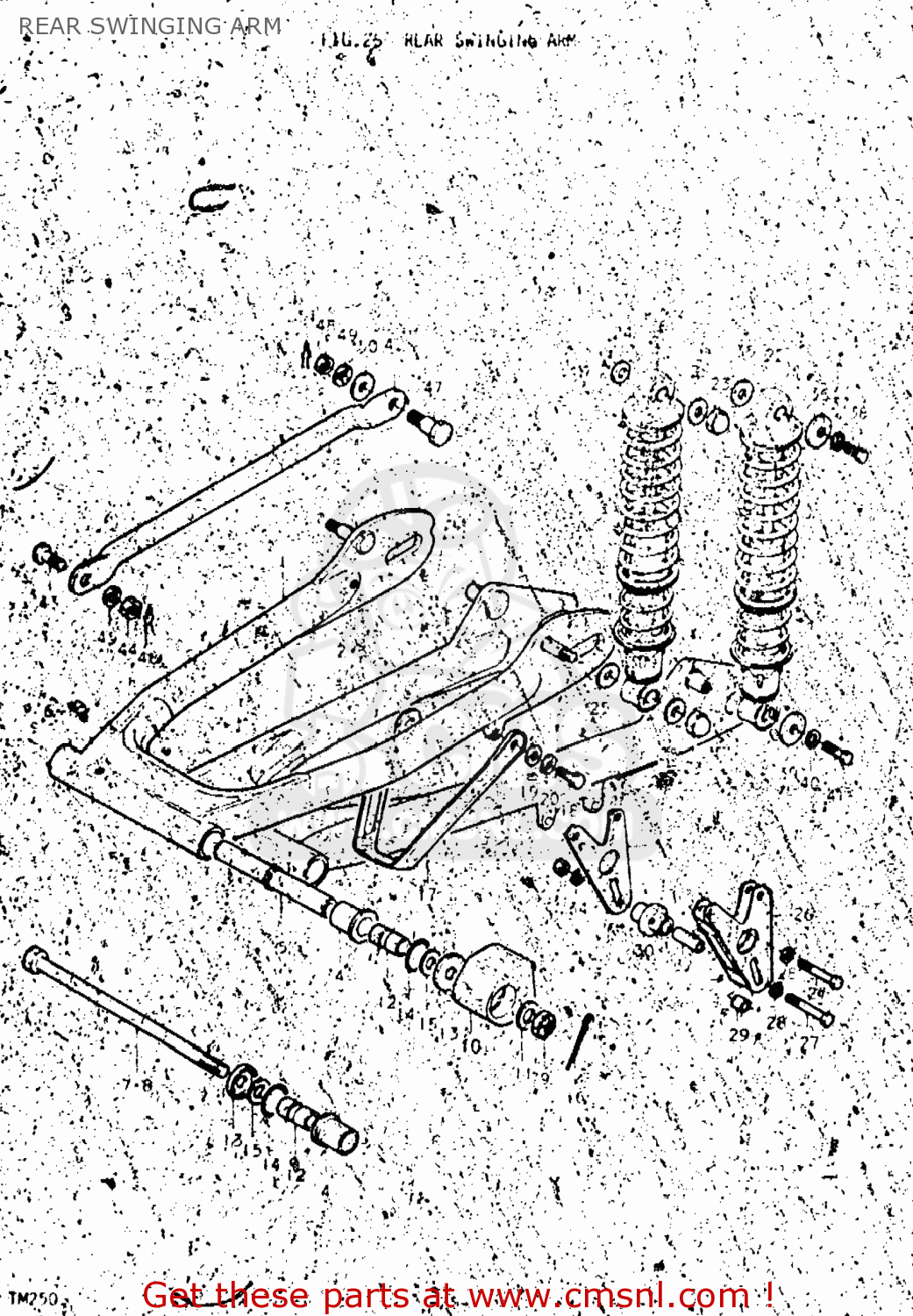 REAR SWINGING ARM TM250 1973 (K) USA (E03)