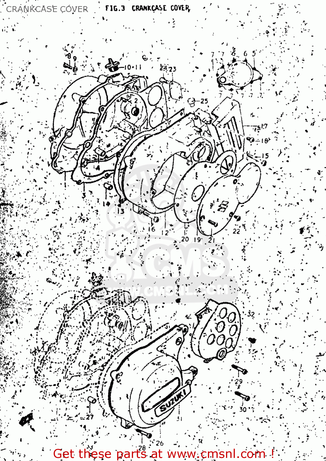 CRANKCASE COVER TM250 1974 (L) USA (E03)