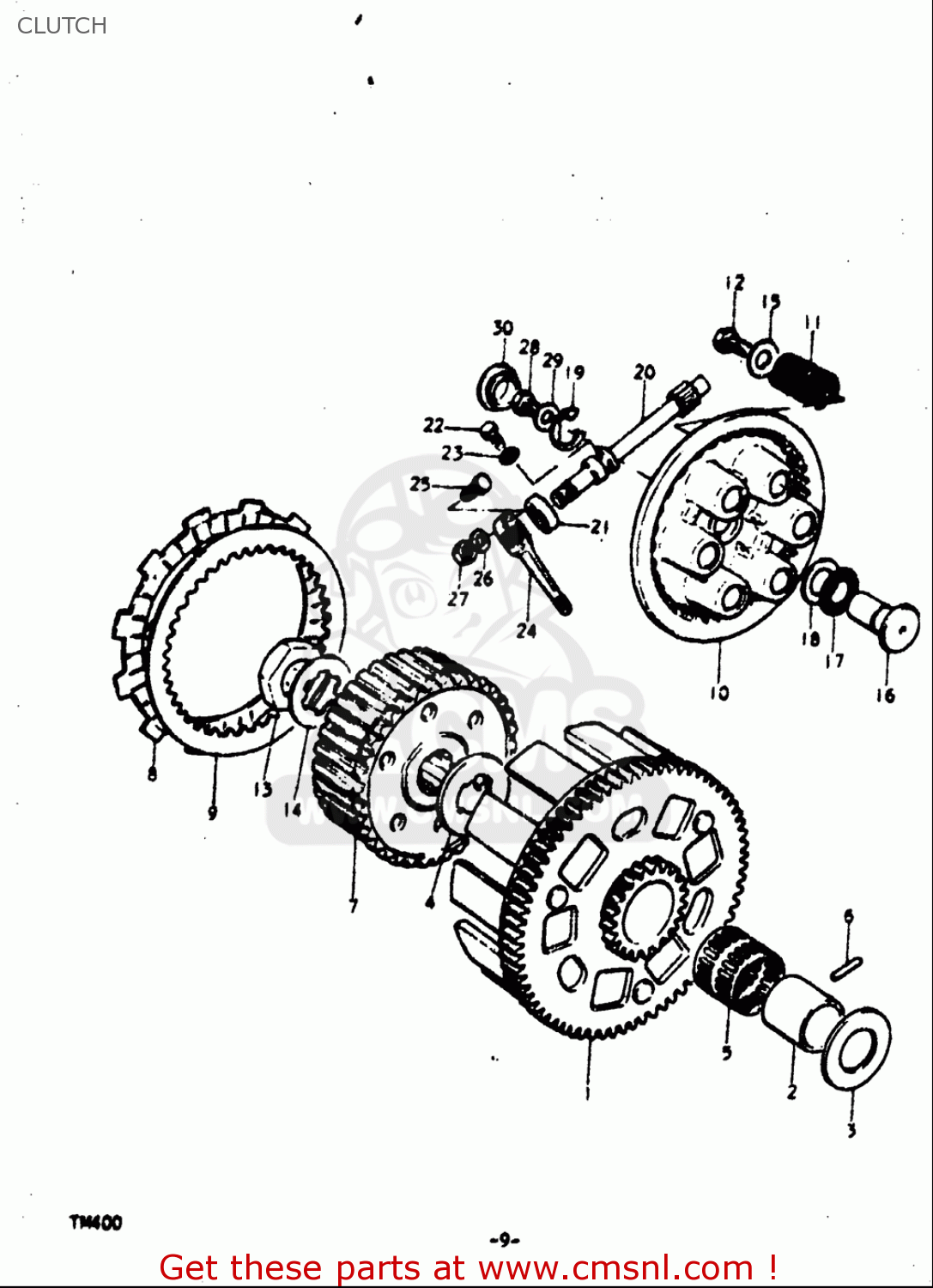 CLUTCH TM400 1971 1972 1973 1974 1975 (R) (J) (K) (L) (M) USA (E03)
