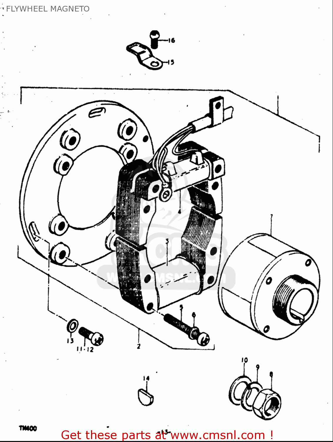 FLYWHEEL MAGNETO TM400 1971 1972 1973 1974 1975 (R) (J) (K) (L) (M) USA (E03)