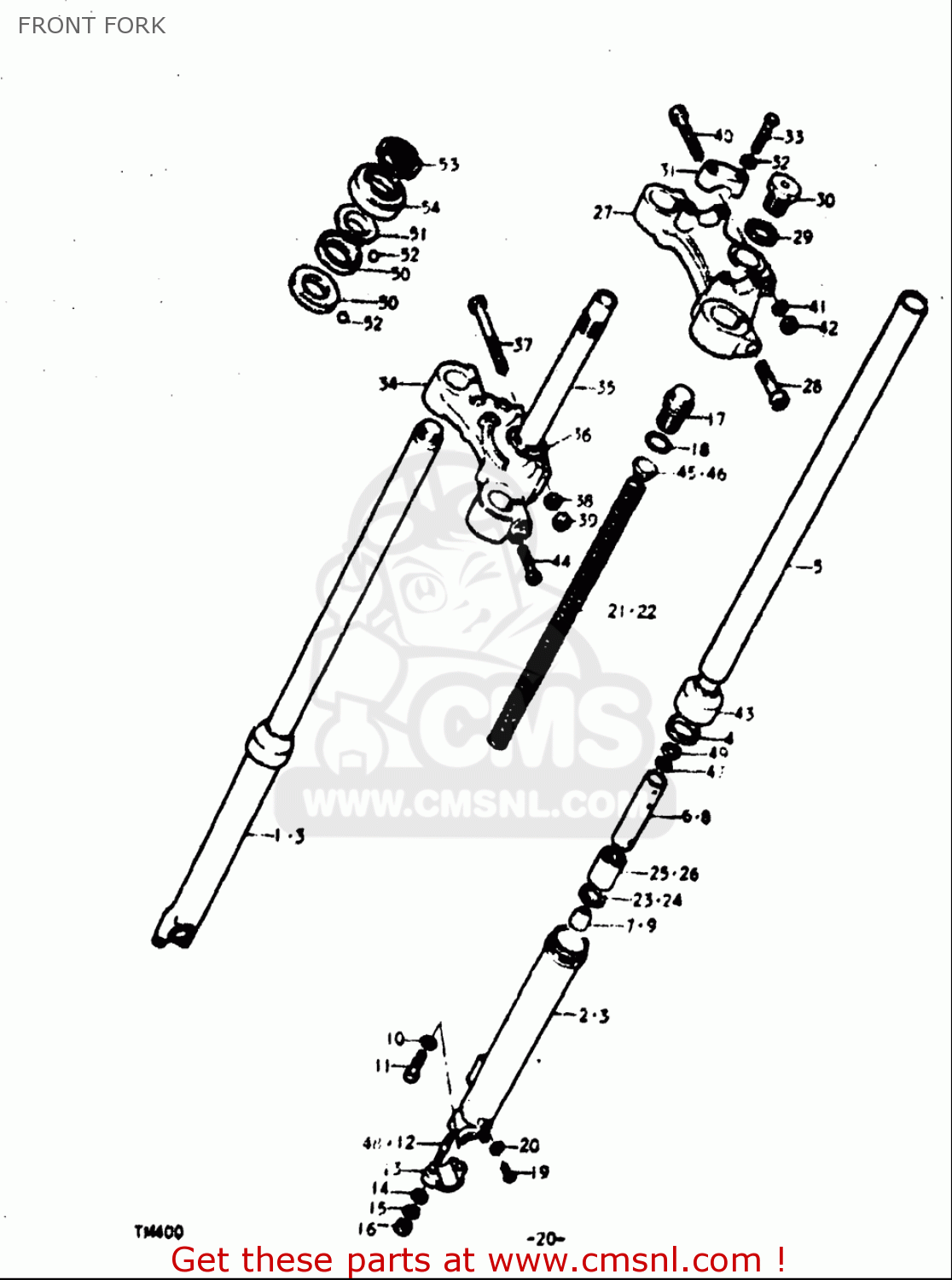 FRONT FORK TM400 1971 1972 1973 1974 1975 (R) (J) (K) (L) (M) USA (E03)