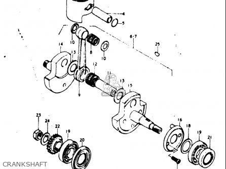 CRANKSHAFT - TM400 1971 1972 1973 1974 1975 (R) (J) (K) (L) (M) USA (E03)