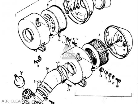 AIR CLEANER - TM400 1971 1972 1973 1974 1975 (R) (J) (K) (L) (M) USA (E03)