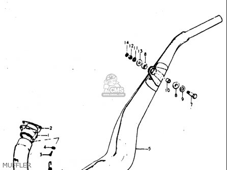 MUFFLER - TM400 1971 1972 1973 1974 1975 (R) (J) (K) (L) (M) USA (E03)