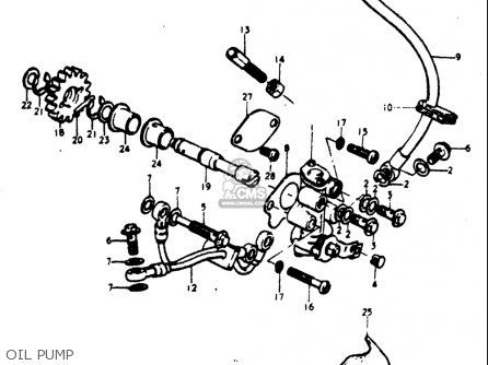 OIL PUMP - TM400 1971 1972 1973 1974 1975 (R) (J) (K) (L) (M) USA (E03)