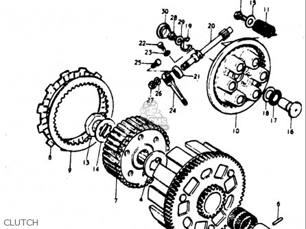 CLUTCH - TM400 1971 1972 1973 1974 1975 (R) (J) (K) (L) (M) USA (E03)