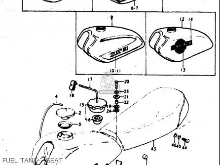 FUEL TANK - SEAT - TM400 1971 1972 1973 1974 1975 (R) (J) (K) (L) (M) USA (E03)