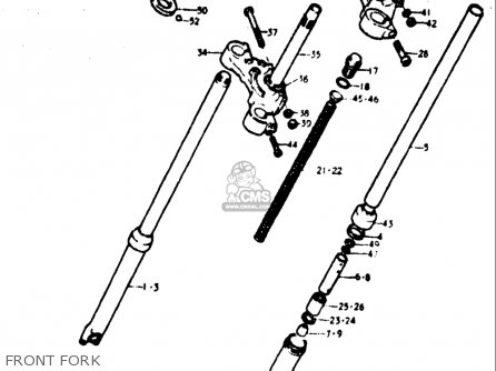 FRONT FORK - TM400 1971 1972 1973 1974 1975 (R) (J) (K) (L) (M) USA (E03)