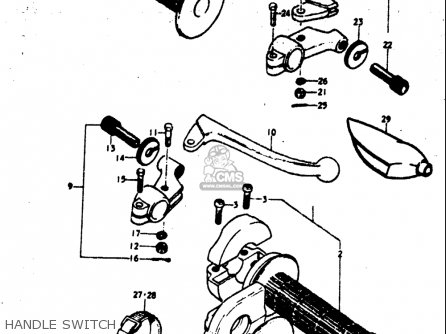 HANDLE SWITCH - TM400 1971 1972 1973 1974 1975 (R) (J) (K) (L) (M) USA (E03)
