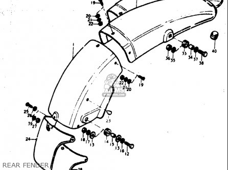 REAR FENDER - TM400 1971 1972 1973 1974 1975 (R) (J) (K) (L) (M) USA (E03)